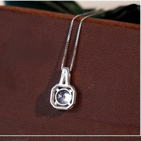 Clearance! 925 S Necklace and pendant with CZ - Picture 5 of 6